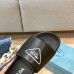 Prada Black Leather Slides with Printed Triangle Logo Prada Black Leather Slides with Printed Triangle Logo
