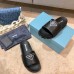 Prada Black Leather Slides with Printed Triangle Logo Prada Black Leather Slides with Printed Triangle Logo