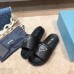 Prada Black Leather Slides with Printed Triangle Logo Prada Black Leather Slides with Printed Triangle Logo