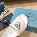 Prada White Leather Slides with Printed Triangle Logo Prada White Leather Slides with Printed Triangle Logo