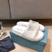 Prada White Leather Slides with Printed Triangle Logo Prada White Leather Slides with Printed Triangle Logo