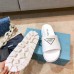 Prada White Leather Slides with Printed Triangle Logo Prada White Leather Slides with Printed Triangle Logo