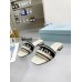 Prada Women's Embroidered Fabric Slides