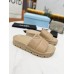 Prada Women's Slides In Beige Quilted Nappa Leather Prada Women's Slides In Beige Quilted Nappa Leather