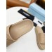 Prada Women's Slides In Beige Quilted Nappa Leather Prada Women's Slides In Beige Quilted Nappa Leather