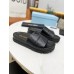 Prada Women's Slides In Black Quilted Nappa Leather Prada Women's Slides In Black Quilted Nappa Leather