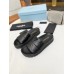 Prada Women's Slides In Black Quilted Nappa Leather Prada Women's Slides In Black Quilted Nappa Leather