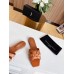 Saint Laurent Tribute Slides In Tan Calfskin Saint Laurent Tribute Slides In Tan Calfskin