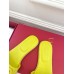 Valentino VLogo Cut-out Slide Sandals in Yellow Leather