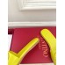 Valentino VLogo Cut-out Slide Sandals in Yellow Leather