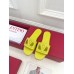 Valentino VLogo Cut-out Slide Sandals in Yellow Leather
