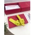 Valentino VLogo Cut-out Slide Sandals in Yellow Leather