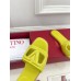 Valentino VLogo Cut-out Slide Sandals in Yellow Leather