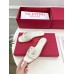 Valentino VLogo Cut-out Slide Sandals in White Leather Valentino VLogo Cut-out Slide Sandals in White Leather