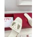 Valentino VLogo Cut-out Slide Sandals in White Leather Valentino VLogo Cut-out Slide Sandals in White Leather