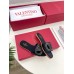 Valentino VLogo Cut-out Slide Sandals in Black Leather Valentino VLogo Cut-out Slide Sandals in Black Leather