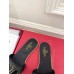Valentino VLogo Cut-out Slide Sandals in Black Leather Valentino VLogo Cut-out Slide Sandals in Black Leather