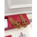 Valentino VLogo Cut-out Slide Sandals in Brown Leather
