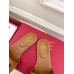 Valentino VLogo Cut-out Slide Sandals in Brown Leather