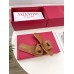 Valentino VLogo Cut-out Slide Sandals in Brown Leather