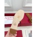 Valentino VLogo Cut-out Slide Sandals in Brown Leather