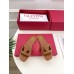 Valentino VLogo Cut-out Slide Sandals in Brown Leather