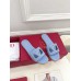 Valentino VLogo Cut-out Slide Sandals in Blue Leather Valentino VLogo Cut-out Slide Sandals in Blue Leather