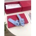 Valentino VLogo Cut-out Slide Sandals in Blue Leather Valentino VLogo Cut-out Slide Sandals in Blue Leather