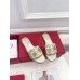 Valentino VLogo Cut-out Slide Sandals in Gold Metallic Leather
