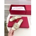 Valentino VLogo Cut-out Slide Sandals in Gold Metallic Leather