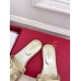 Valentino VLogo Cut-out Slide Sandals in Gold Metallic Leather
