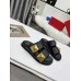 Valentino One Stud Slide Sandals In Black Calfskin Valentino One Stud Slide Sandals In Black Calfskin