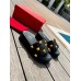 Valentino Roman Stud Flatform Slides In Black Nappa Leather Valentino Roman Stud Flatform Slides In Black Nappa Leather