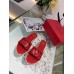 Valentino VLogo Signature Flat Slides In Red Calfskin Valentino VLogo Signature Flat Slides In Red Calfskin
