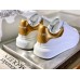 Alexander McQueen Men's Oversized Sneakers With Gold Heel Alexander McQueen Men's Oversized Sneakers With Gold Heel