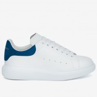 Alexander McQueen Men's Oversized Sneakers With Blue Suede Heel Alexander McQueen Men's Oversized Sneakers With Blue Suede Heel