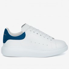 Alexander McQueen Men's Oversized Sneakers With Blue Suede Heel Alexander McQueen Men's Oversized Sneakers With Blue Suede Heel