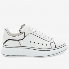 Alexander McQueen Men's Oversized Sneakers With Black Outlines Alexander McQueen Men's Oversized Sneakers With Black Outlines