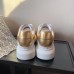 Alexander McQueen Women's Oversized Sneakers With Gold Heel Alexander McQueen Women's Oversized Sneakers With Gold Heel