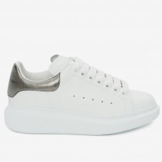Alexander McQueen Women's Oversized Sneakers With Anthracite Heel Alexander McQueen Women's Oversized Sneakers With Anthracite Heel