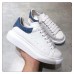 Alexander McQueen Women's Oversized Sneakers With Blue Suede Heel Alexander McQueen Women's Oversized Sneakers With Blue Suede Heel