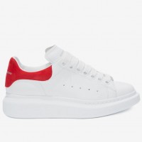 Alexander McQueen Women's Oversized Sneakers With Red Suede Heel Alexander McQueen Women's Oversized Sneakers With Red Suede Heel