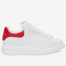 Alexander McQueen Women's Oversized Sneakers With Red Suede Heel Alexander McQueen Women's Oversized Sneakers With Red Suede Heel