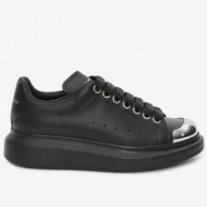 Alexander McQueen Women's Black Oversized Sneakers With Metal Toe Alexander McQueen Women's Black Oversized Sneakers With Metal Toe