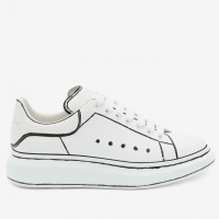 Alexander McQueen Women's Oversized Sneakers With Black Outlines Alexander McQueen Women's Oversized Sneakers With Black Outlines