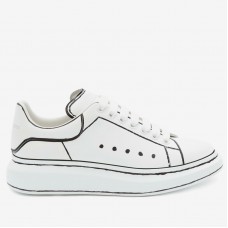 Alexander McQueen Women's Oversized Sneakers With Black Outlines Alexander McQueen Women's Oversized Sneakers With Black Outlines