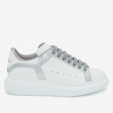 Alexander McQueen Women's Oversized Sneakers With Silver Trim Alexander McQueen Women's Oversized Sneakers With Silver Trim