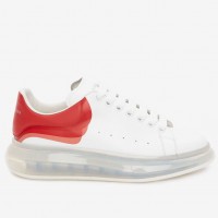 Alexander McQueen Women's White Oversized Sneakers With Transparent Sole Alexander McQueen Women's White Oversized Sneakers With Transparent Sole
