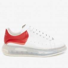 Alexander McQueen Women's White Oversized Sneakers With Transparent Sole Alexander McQueen Women's White Oversized Sneakers With Transparent Sole