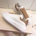 Alexander McQueen Women's Oversized Sneakers With Gold Glitter Heel